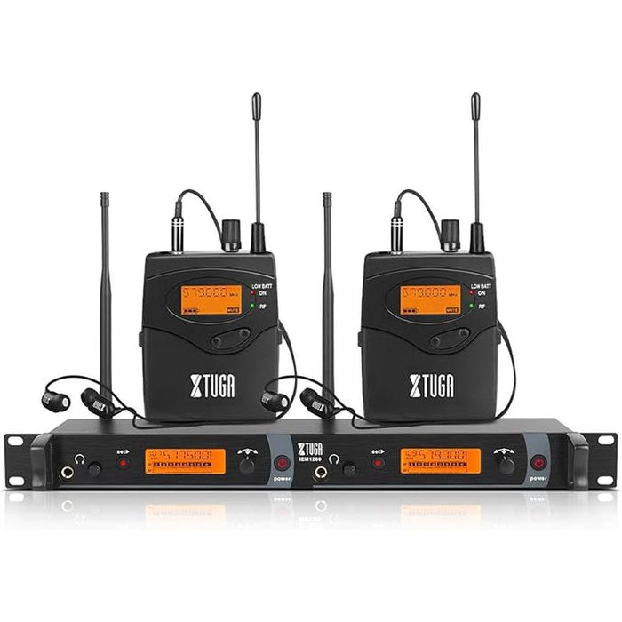 XTUGA IEM1200 Wireless in Ear Monitor System 2 Channel 2 – Front View