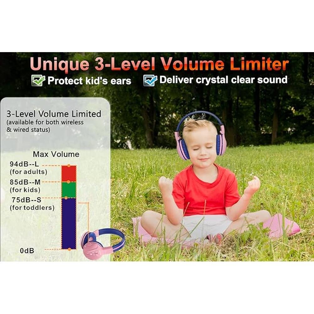 SIMOLIO Kids Wireless Headphones Girls with Volume Limited – In Use