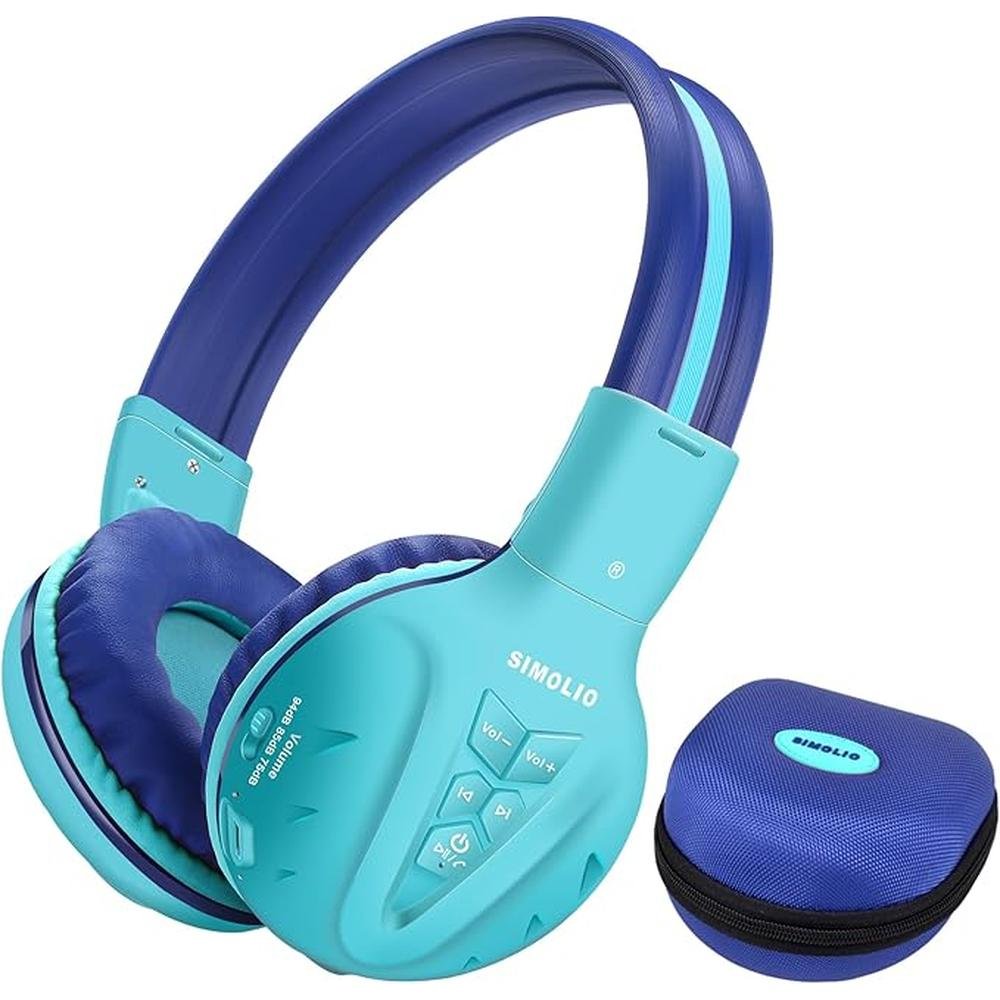 SIMOLIO Kids Bluetooth Headphones with Microphone – Front View