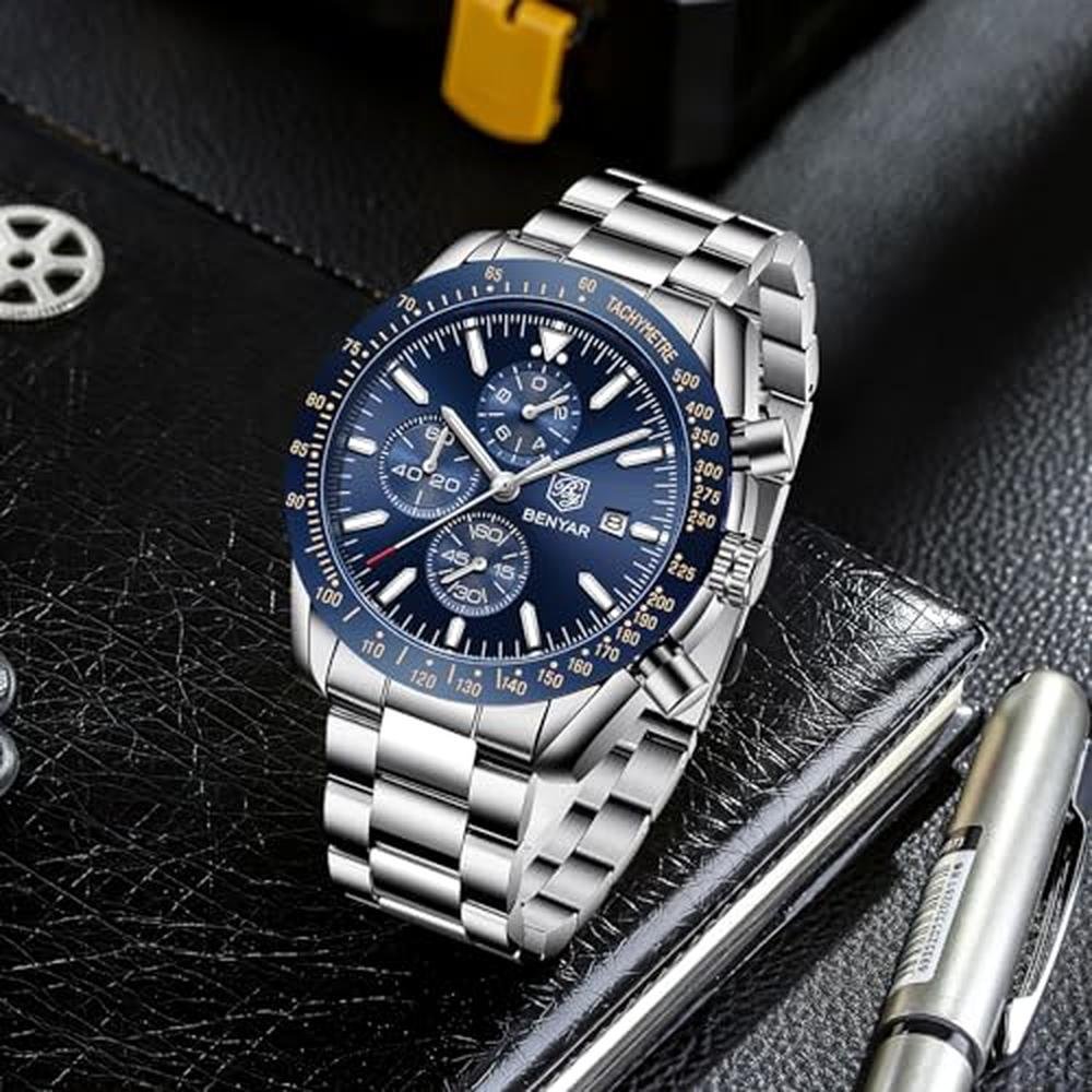 Men Watches: BY BENYAR Analog Quartz Chronograph Waterproof – In Use