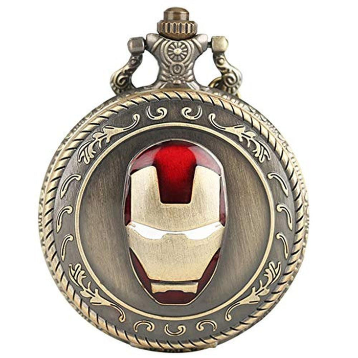 Pocket Watch: Ddjbdb Cool Super Hero Iron Man 3D Helmet – Front View