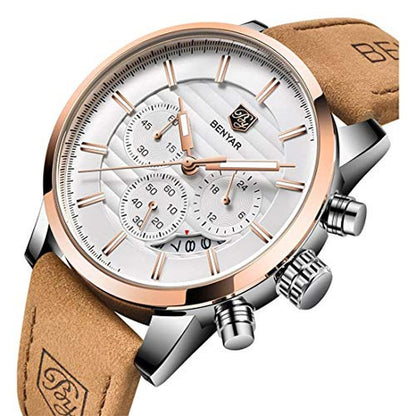 Watches Quartz: BENYAR Mens Quartz Chronograph Business – Side View