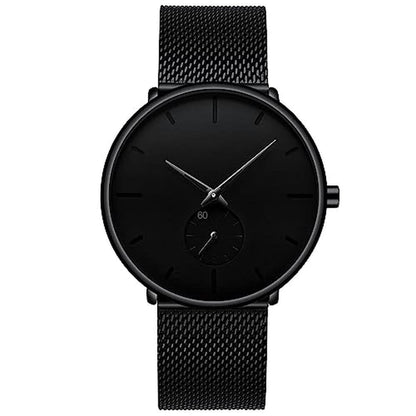 Mens Watches: Ultra Thin Minimalist Waterproof Fashion – Front View