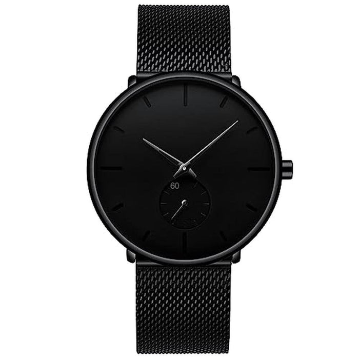 Mens Watches: Ultra Thin Minimalist Waterproof Fashion – Front View