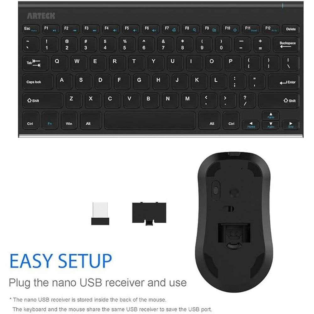 Keyboard Mouse: Arteck 2.4G Wireless Combo Ultra-Compact – In Use