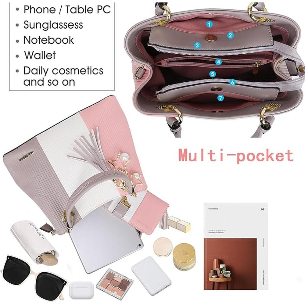 Handbags for Women with Multiple Internal Pockets in Pretty – Side View