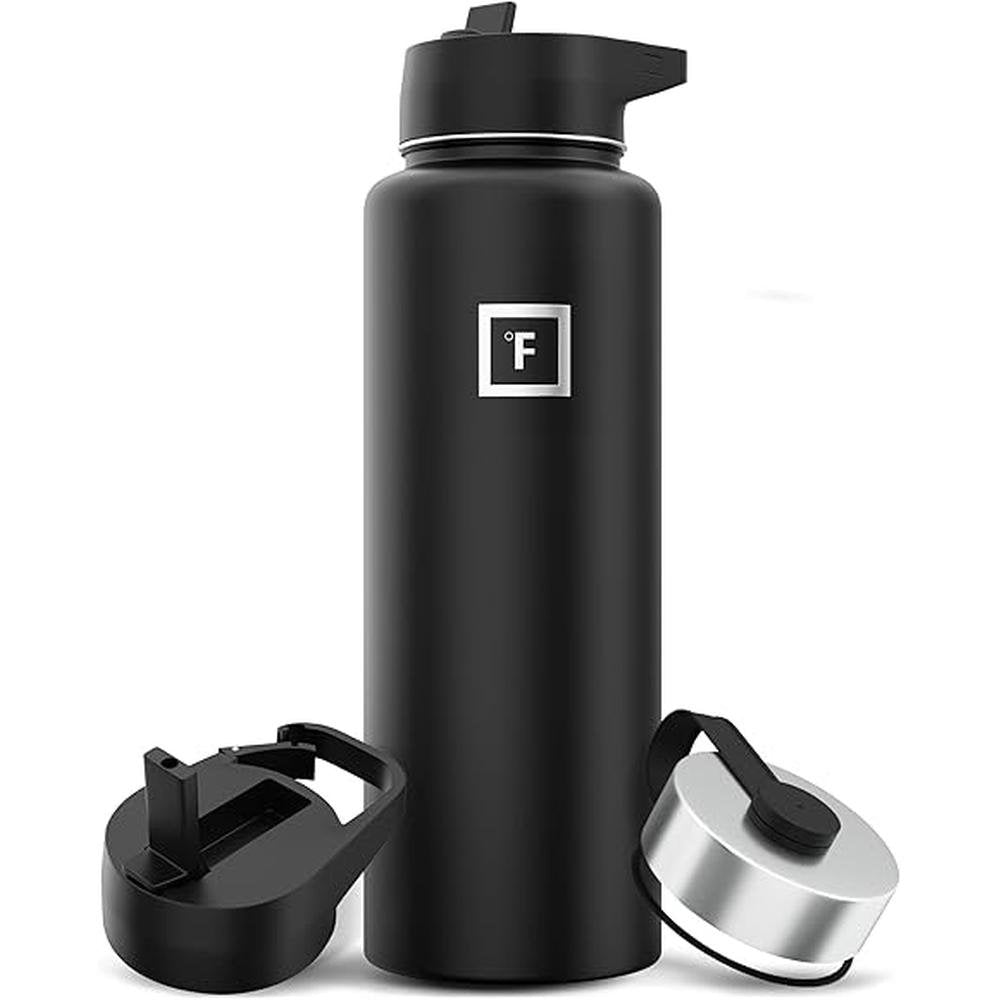 IRON FLASK Camping & Hiking Hydration Flask with 3 Lids – Front View
