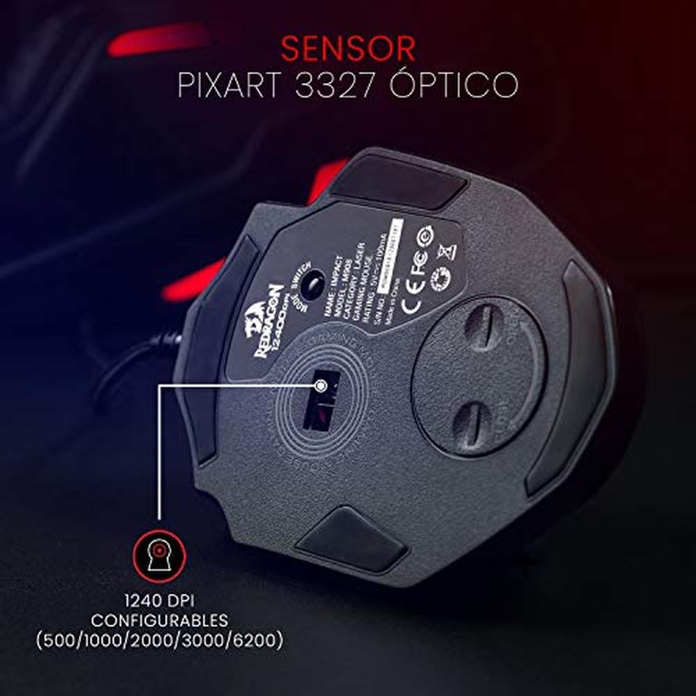 Redragon M908 12400 DPI Impact MMO Gaming Mouse w/ 18 – Close-up Detail
