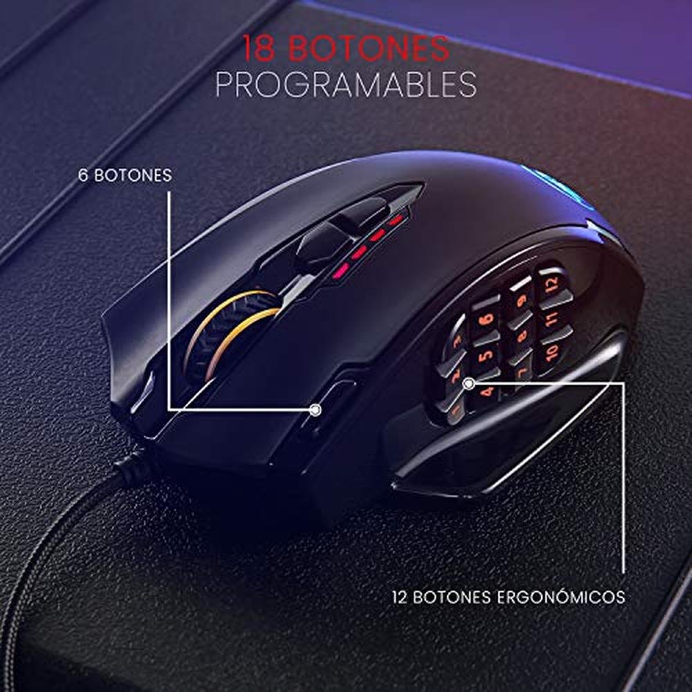 Redragon M908 12400 DPI Impact MMO Gaming Mouse w/ 18 – Packaging