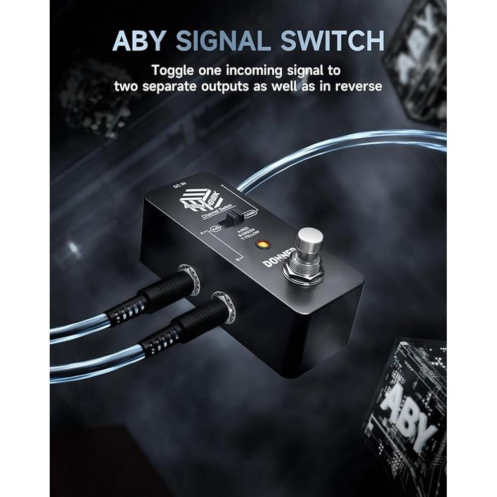Donner Aby Box Line Selector AB Switch Mini Guitar Effect – Side View