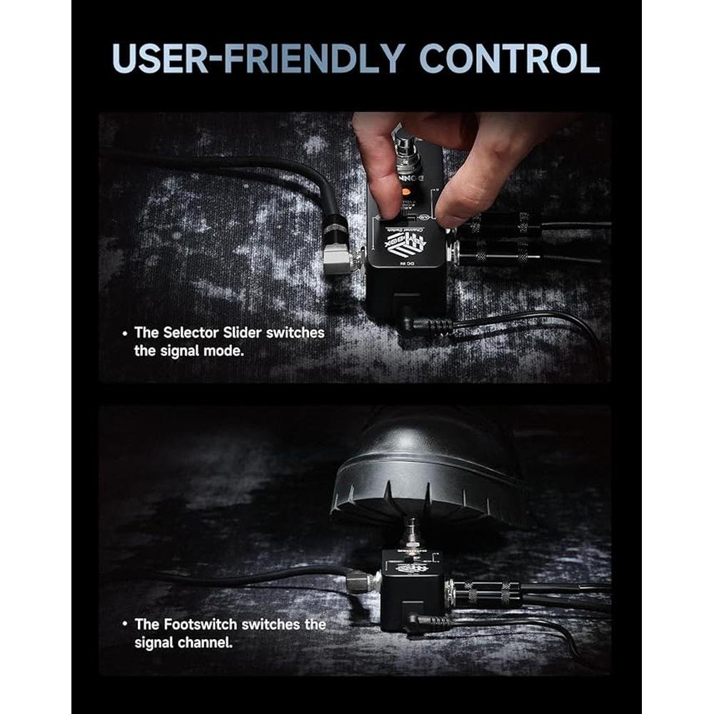 Donner Aby Box Line Selector AB Switch Mini Guitar Effect – Close-up Detail