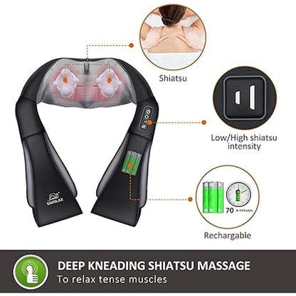 Snailax Cordless Massager: Shiatsu Neck and Shoulder – Side View
