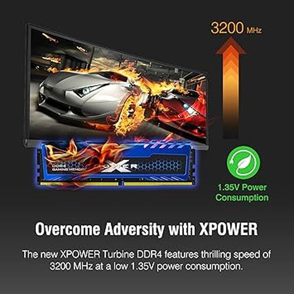 Silicon Power DDR4 RAM 16GB 2x8GB Turbine 3200MHz PC4-25600 – Close-up Detail