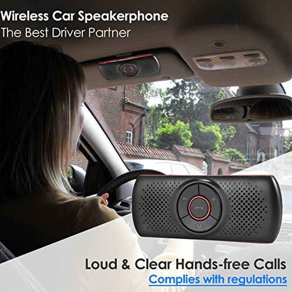 Bluetooth Visor: TIANSHILI Wireless Handsfree Speakerphone – In Use