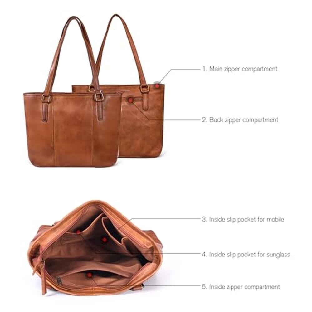Leather Women's Bag: Premium Leather Tote for Women – Side View