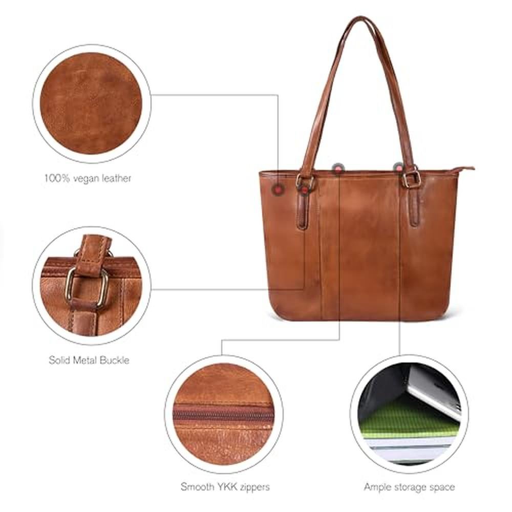 Leather Women's Bag: Premium Leather Tote for Women – In Use