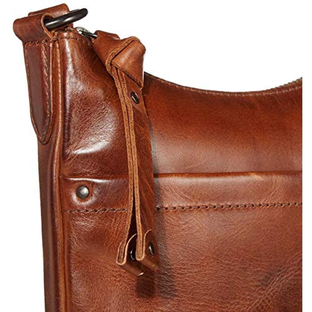 Frye Melissa Swingpack: Frye Melissa Cognac One-Size Bag – In Use