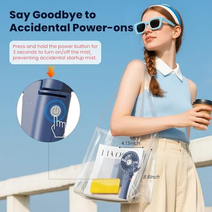 Handheld Misting Fan: HandFan Upgraded Portable – In Use