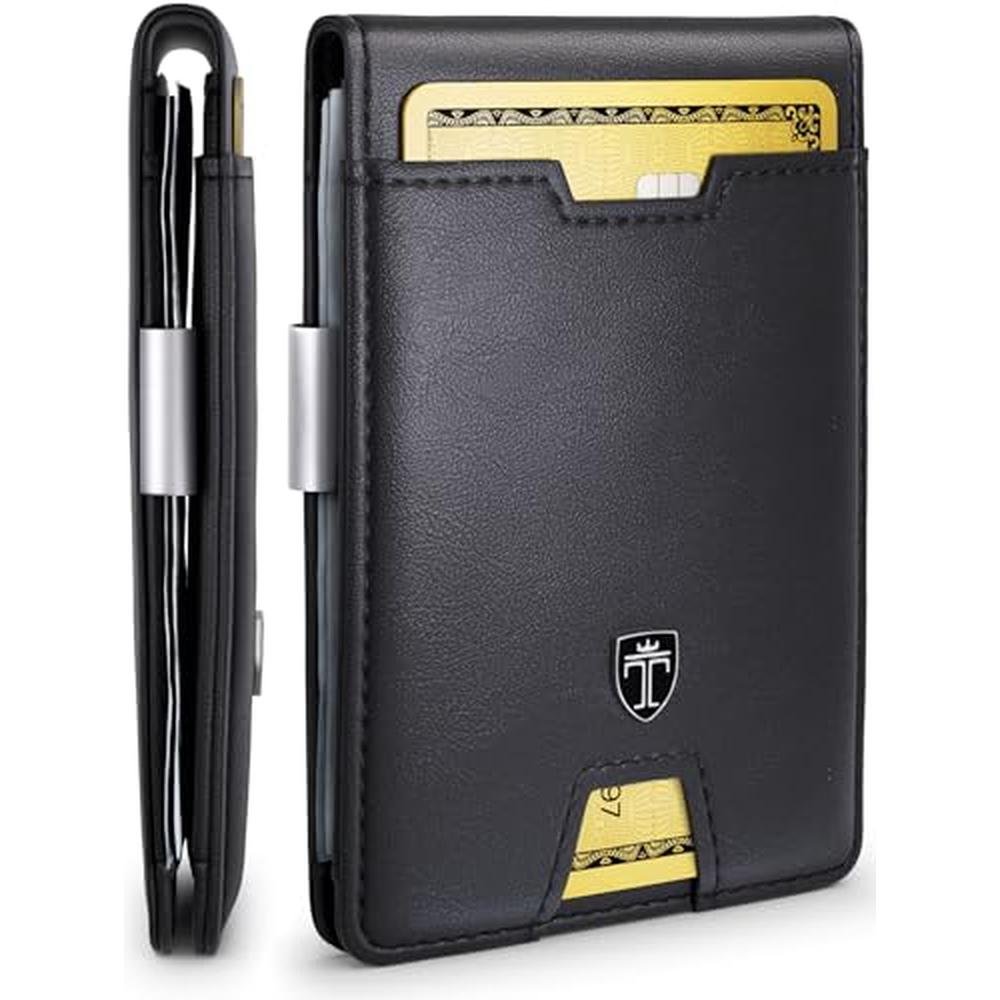 TRAVANDO Mens Slim Wallet: Austin RFID Blocking Bifold – Front View