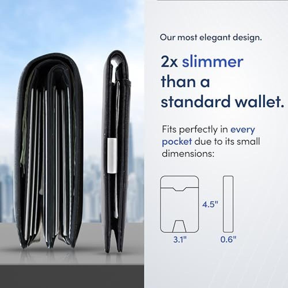 TRAVANDO Mens Slim Wallet: Austin RFID Blocking Bifold – In Use