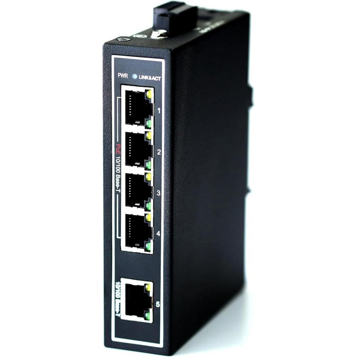 WIWAV WDH-5ET-POE 10/100Mbps Unmanaged 5-Port PoE – Front View