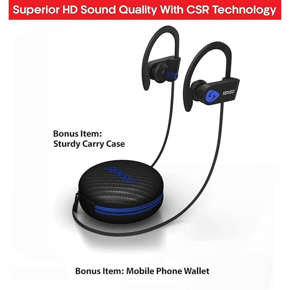 Bluetooth Headphones: Best Wireless Sports Earphones w/Mic – Close-up Detail