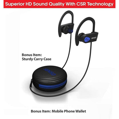 Bluetooth Headphones: Best Wireless Sports Earphones w/Mic – Close-up Detail
