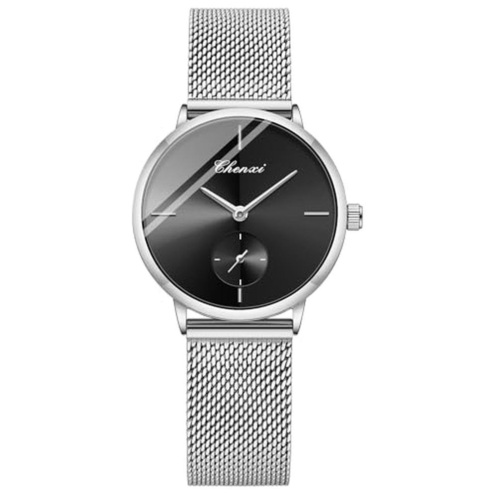 Silver Mastop: MASTOP Swiss Brand Couple Watch Silver Mesh – Close-up Detail