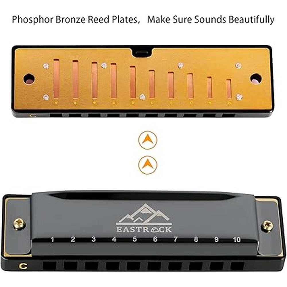 Harmonica EastRock: EastRock Blues Harmonica 10-Hole – Side View