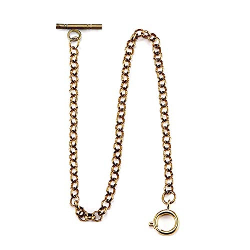 Treeweto Pocket Watch: TREEWETO Vest Chain 14.7 Inch Gold – Front View