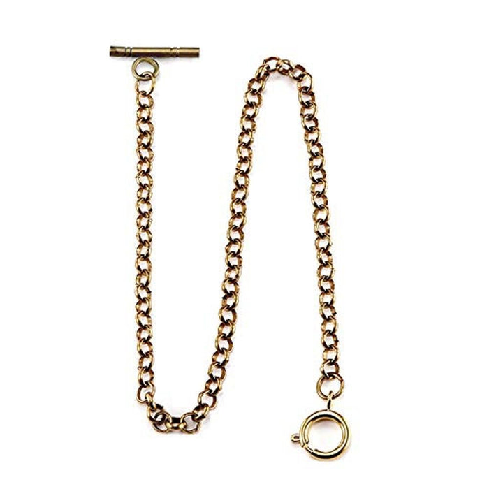 Treeweto Pocket Watch: TREEWETO Vest Chain 14.7 Inch Gold – Front View