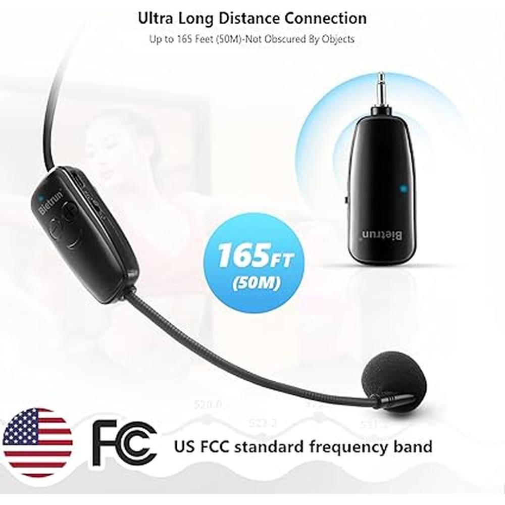 Headset Mic: USA Warehouse UHF Wireless Headset System – Close-up Detail
