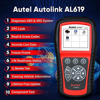 Autel AutoLink AL619 OBD2 Scanner – Side View