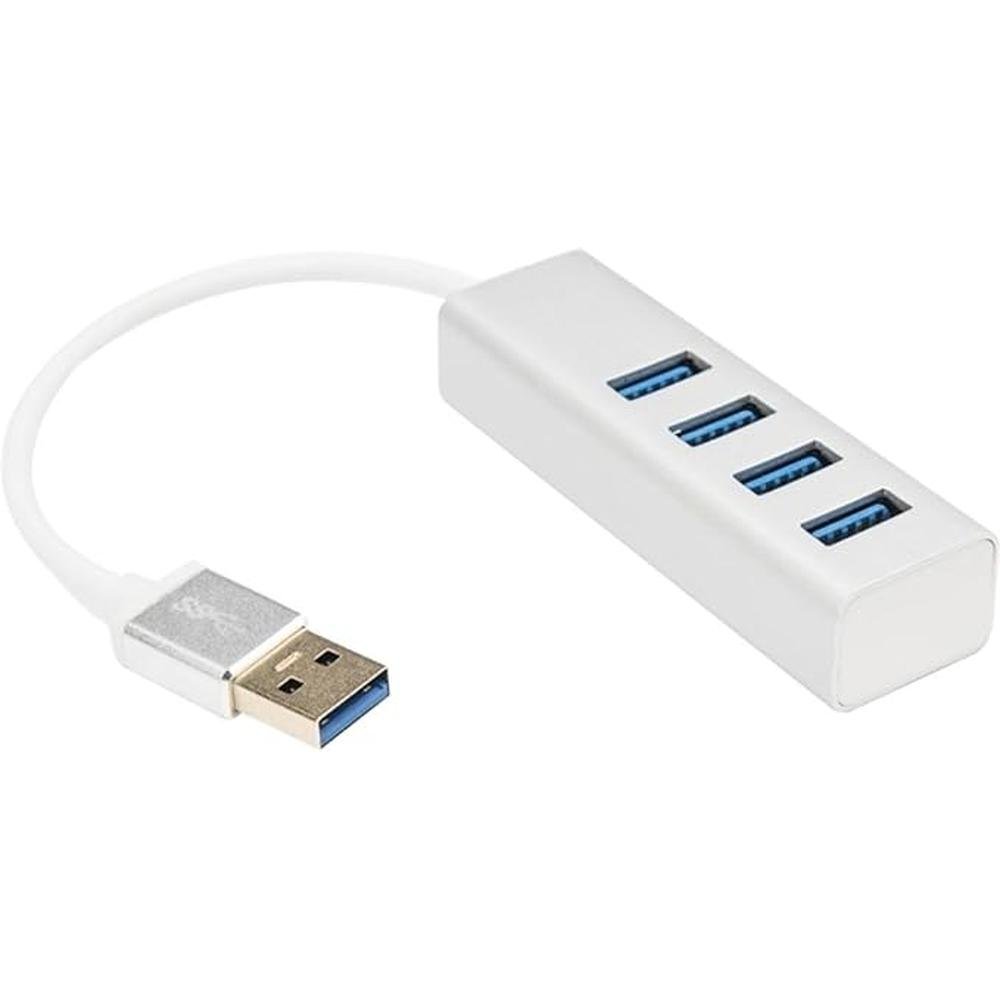 Rocstor Premium Portable 4 Port SuperSpeed Mini USB 3.0 Hub – Front View