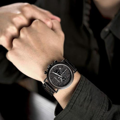 Wooden Watch: 2win Engraved Wooden Watch for Men – Close-up Detail