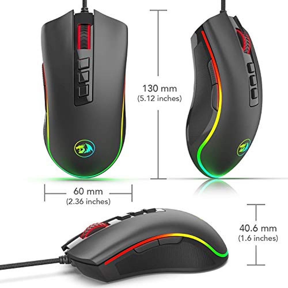 Redragon M711 Cobra RGB Optical Gaming Mouse Black – Close-up Detail