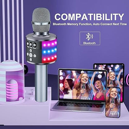 BONAOK Karaoke Microphone Bluetooth – Side View