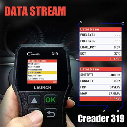 OBD2 Launch Scanner: LAUNCH CR319 Check Engine Code Reader – Close-up Detail