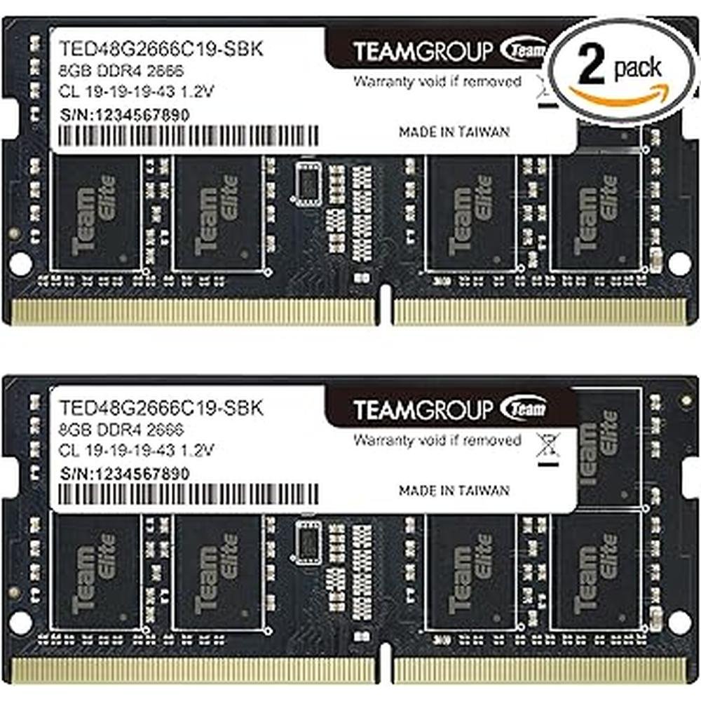 Memory TeamGroup: TeamGroup Elite DDR4 16GB Kit 2x8GB – Front View