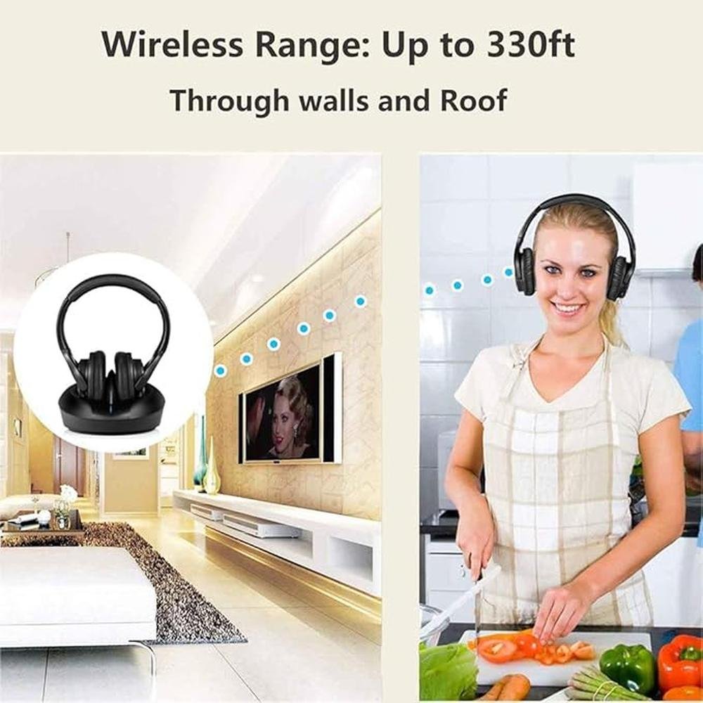 Wireless TV Headphones Over Ear Headsets-RF Transmitter – Packaging