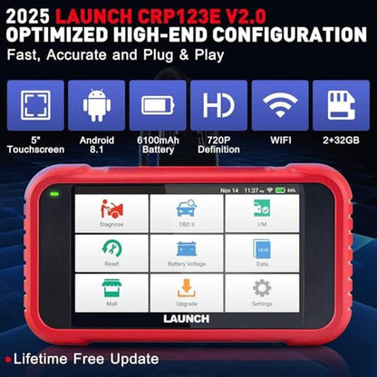 OBD2 Scanner: LAUNCH CRP123E V2.0 Elite Diagnostics Tool – Side View