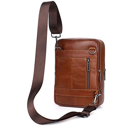 Hebetag Leather: Hebetag Shoulder Bag Messenger Pack – In Use