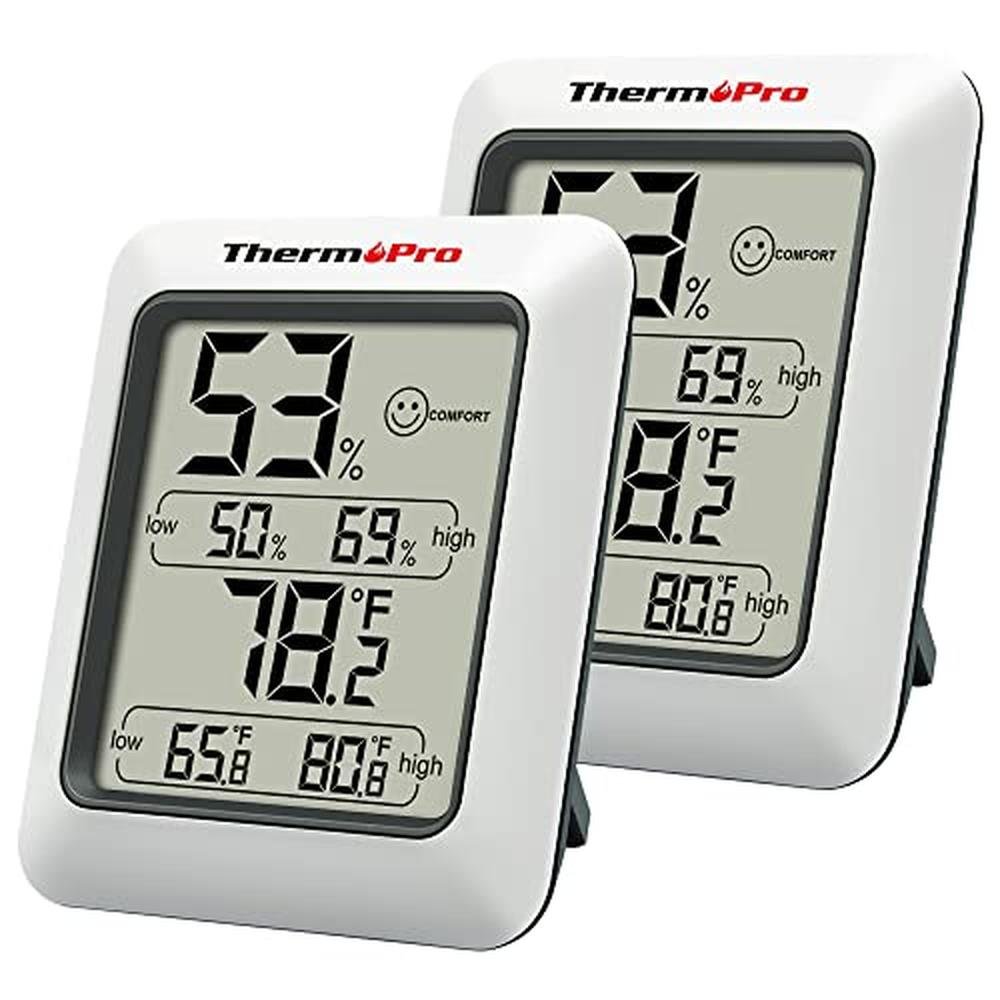 ThermoPro TP50 2 Pieces Digital Hygrometer Indoor – Front View