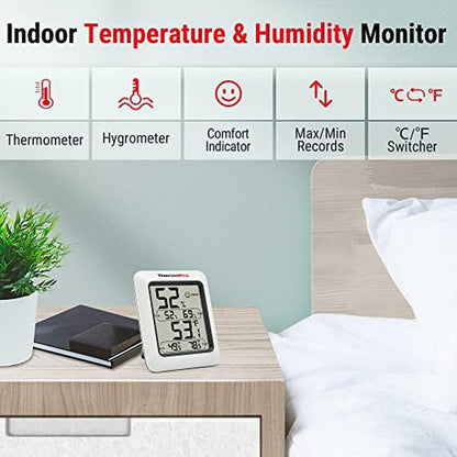 ThermoPro TP50 2 Pieces Digital Hygrometer Indoor – Side View