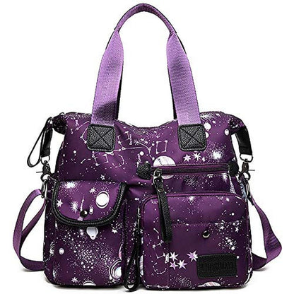 Bag Women: Premium Nylon Tote Handbag with Multiple Pockets – Front View