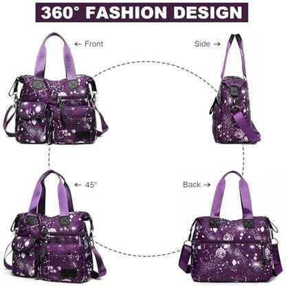 Bag Women: Premium Nylon Tote Handbag with Multiple Pockets – Side View