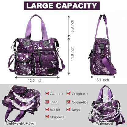Bag Women: Premium Nylon Tote Handbag with Multiple Pockets – In Use