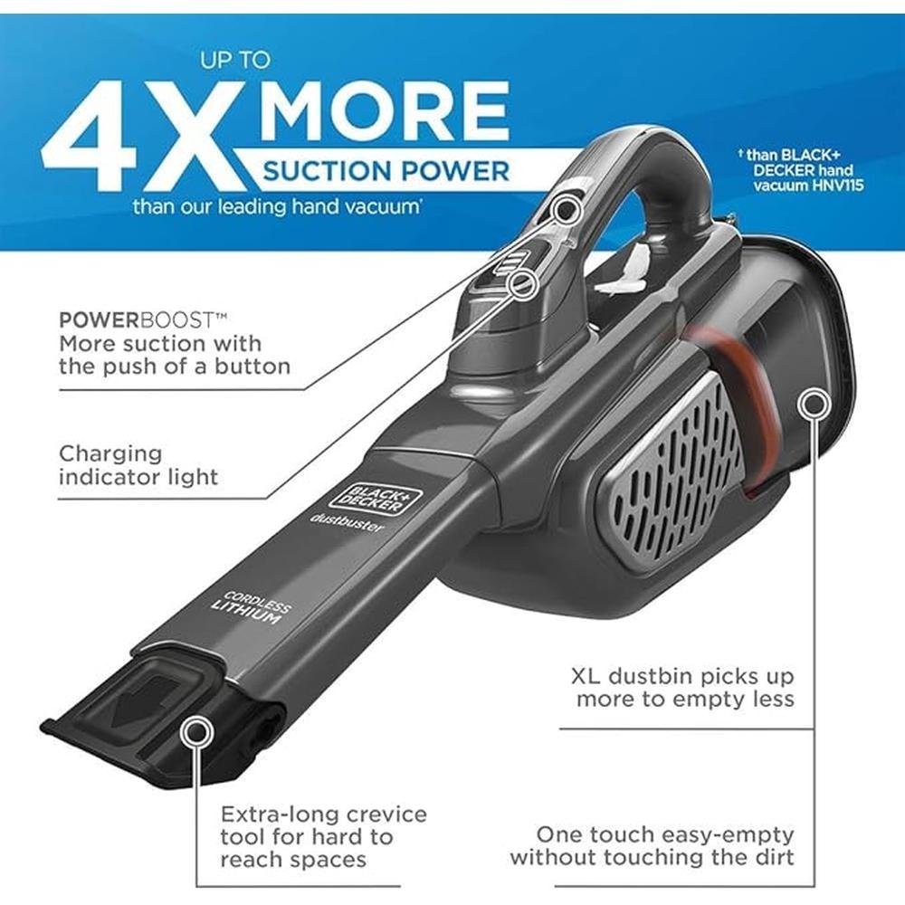 Black Decker: Black Decker Dustbuster Handheld Vacuum – Side View