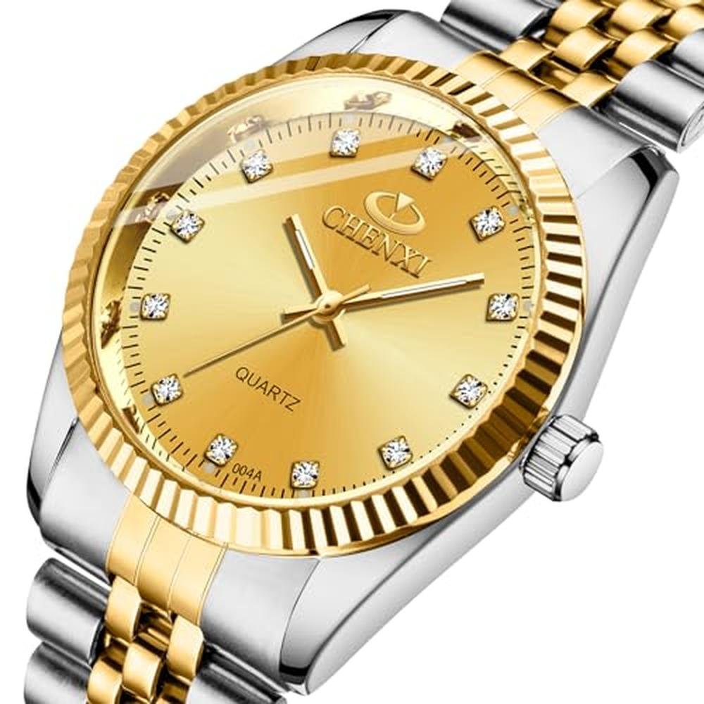 MASTOP Couple Watches: Swiss Brand Golden Watch Men Women – Side View