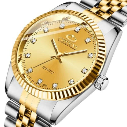 MASTOP Couple Watches: Swiss Brand Golden Watch Men Women – Side View